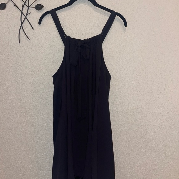NINE West Black Mod Mini Swing Dress Adjustable Halter Neckline Size Large - Picture 9 of 10